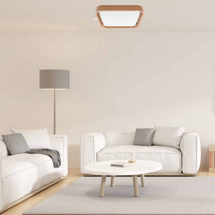Brilagi - Plafonnier à intensité variable MANAROLA CUBIC LED/24W/230V 3000-6500K chêne + Télécommande