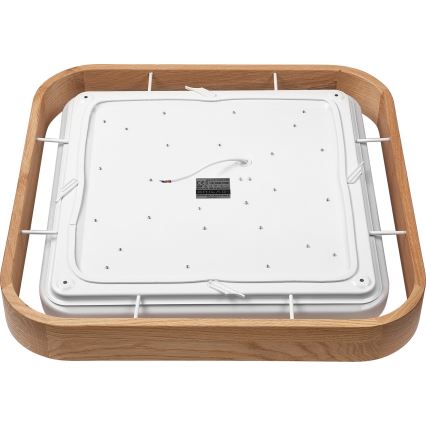 Brilagi - Plafonnier à intensité variable MANAROLA CUBIC LED/24W/230V 3000-6500K chêne + Télécommande