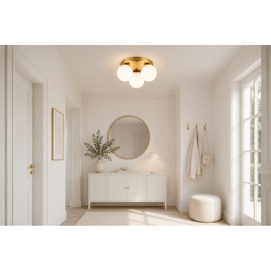 Brilagi - Plafonnier MILO 3xE27/60W/230V Ø 35 cm doré