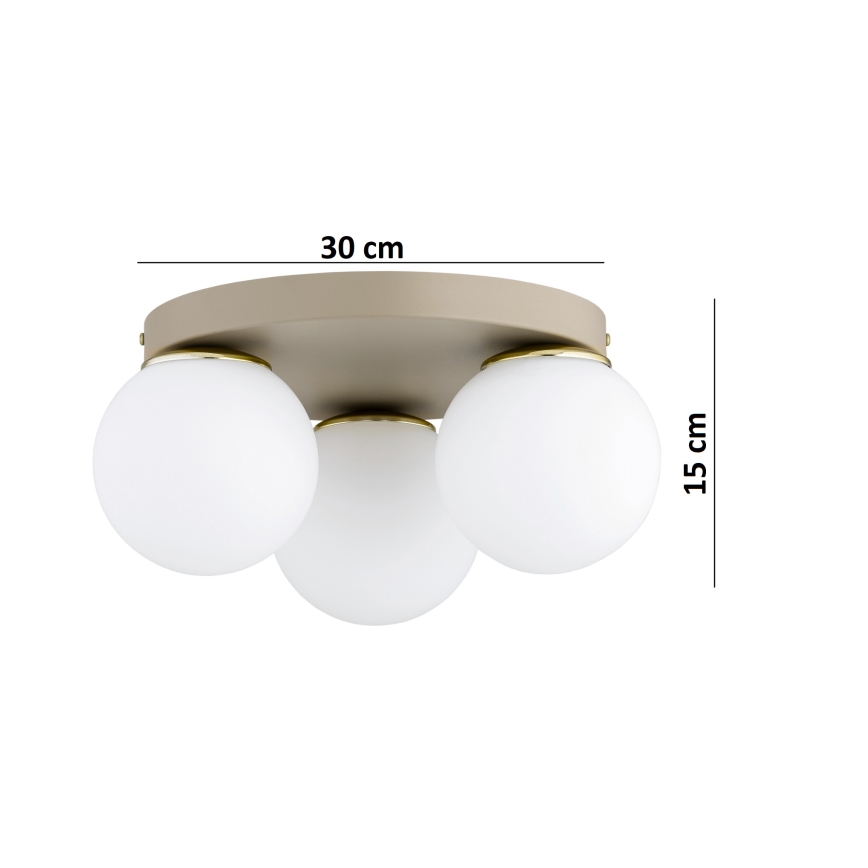 Brilagi - Plafonnier MILO ECRU 1xE27/60W/230V Ø 15 cm beige/doré