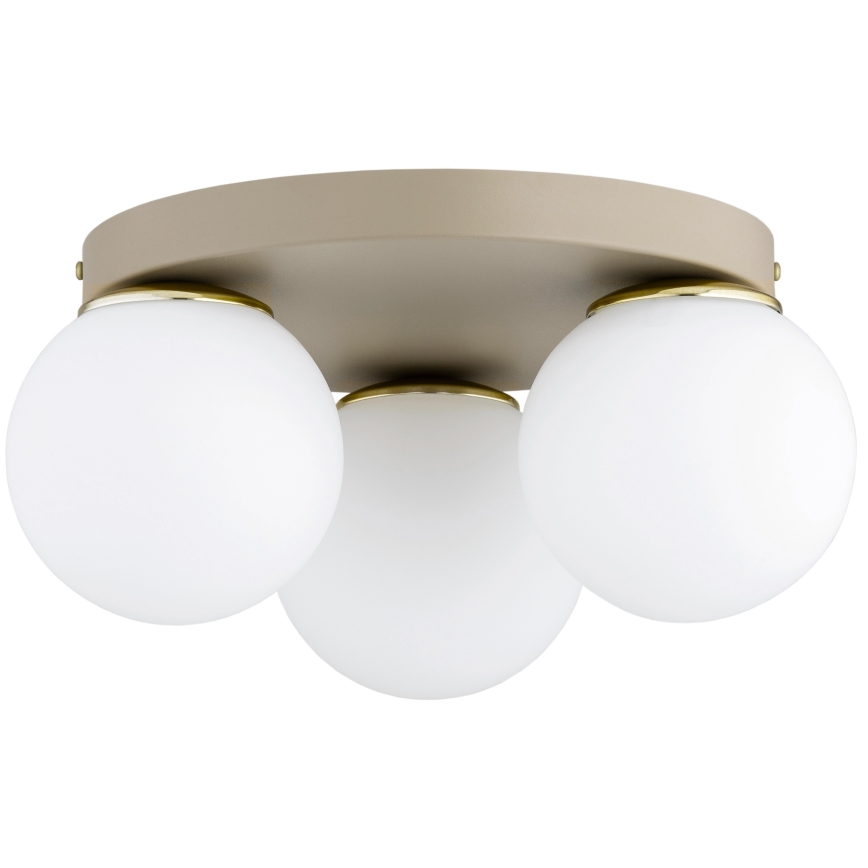 Brilagi - Plafonnier MILO ECRU 3 x E27 / 60 W / 230 V Ø 35 cm beige/doré