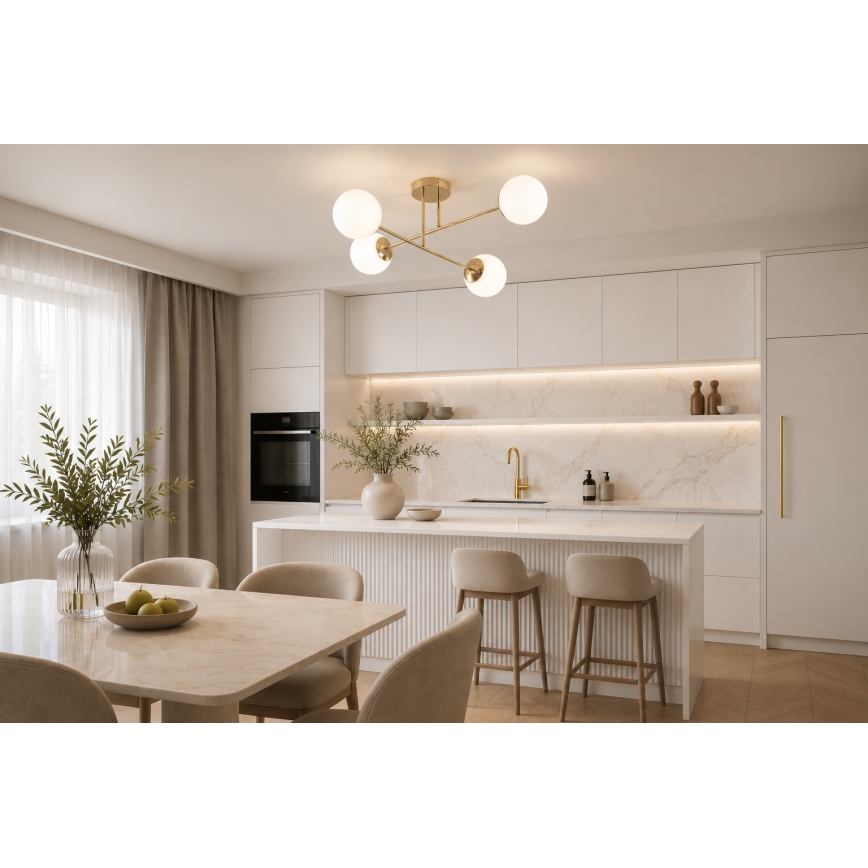 Brilagi - Plafonnier MILO en surface 4xE27/60W/230V, doré