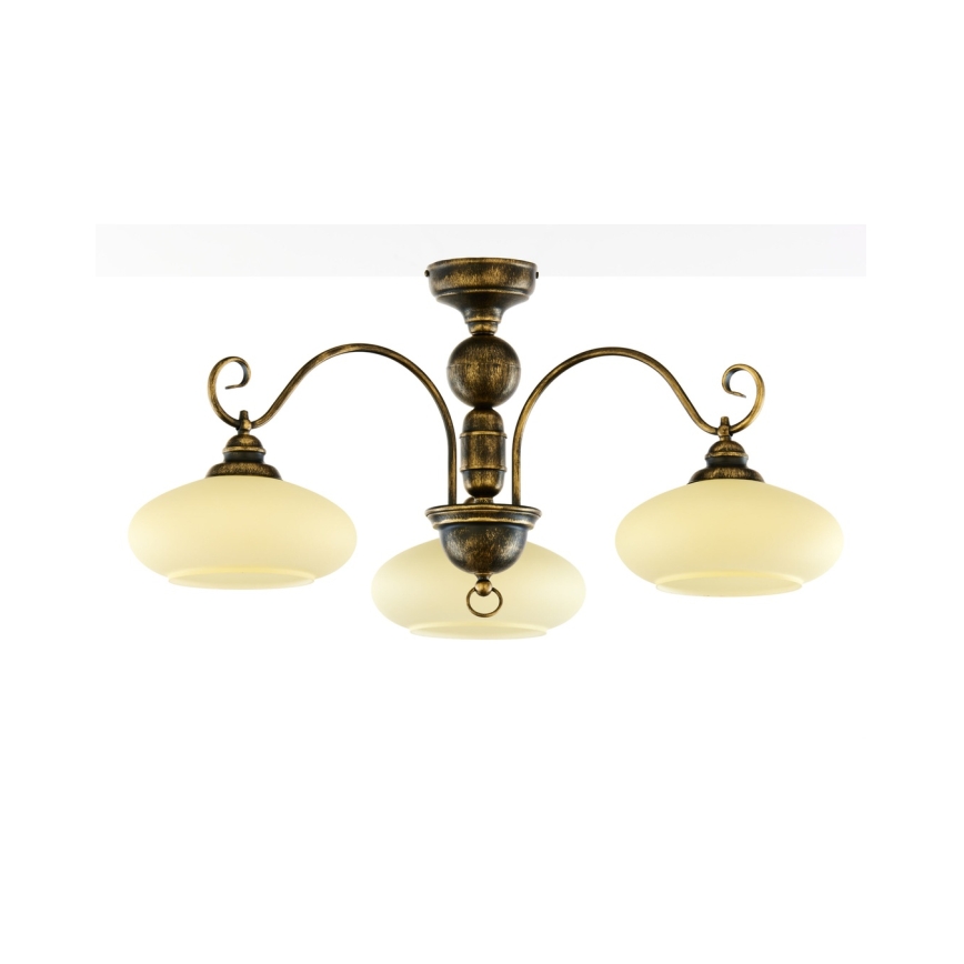 Brilagi - Plafonnier MOLLERO 3xE27/15W/230V Ø 84 cm bronze/patine