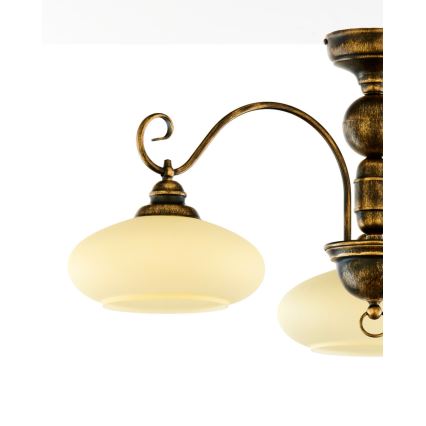 Brilagi - Plafonnier MOLLERO 3xE27/15W/230V Ø 84 cm bronze/patine