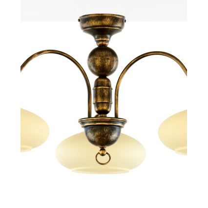 Brilagi - Plafonnier MOLLERO 3xE27/15W/230V Ø 84 cm bronze/patine