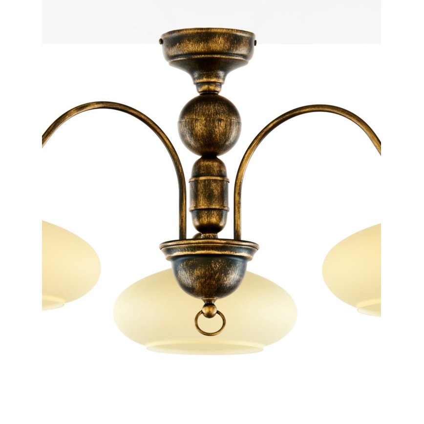 Brilagi - Plafonnier MOLLERO 3xE27/15W/230V Ø 84 cm bronze/patine