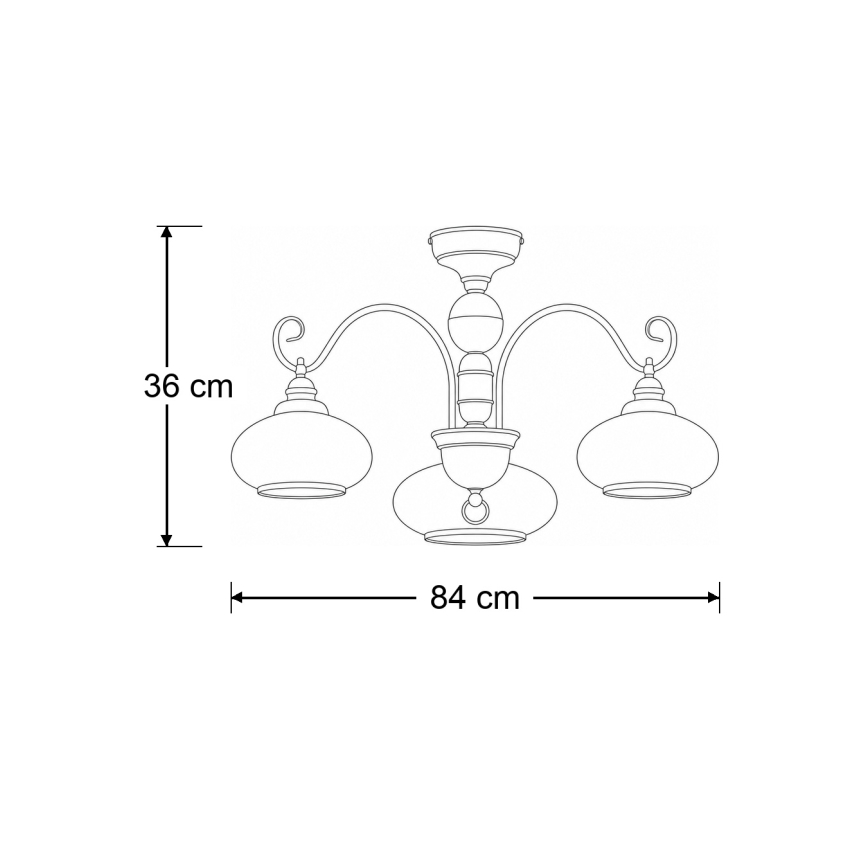Brilagi - Plafonnier MOLLERO 3xE27/15W/230V Ø 84 cm bronze/patine
