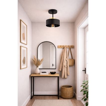 Brilagi - Plafonnier (montage en surface) 1xE27/60W/230V noir/doré