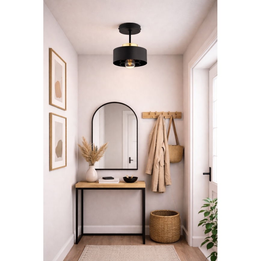 Brilagi - Plafonnier (montage en surface) 1xE27/60W/230V noir/doré