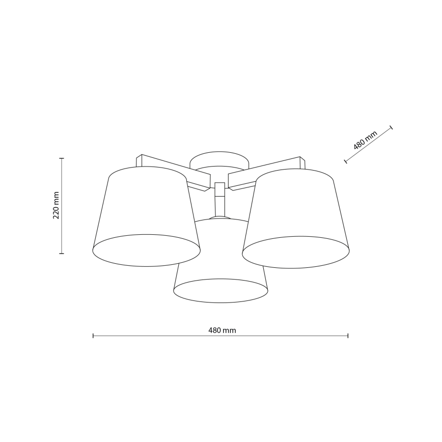 Brilagi - Plafonnier monté en surface LATTE 3xE27/60W/230V pin/blanc