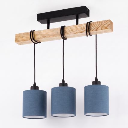 BRILAGI - Plafonnier monté en surface NUBILA 3xE27/60W/230V pin/bleu foncé