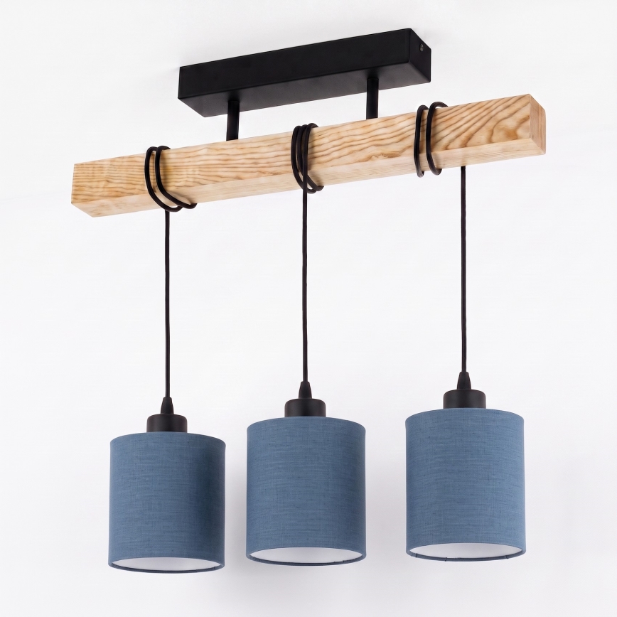 BRILAGI - Plafonnier monté en surface NUBILA 3xE27/60W/230V pin/bleu foncé