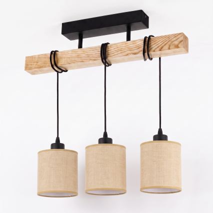 BRILAGI - Plafonnier monté en surface NUBILA 3xE27/60W/230V pin/brun clair