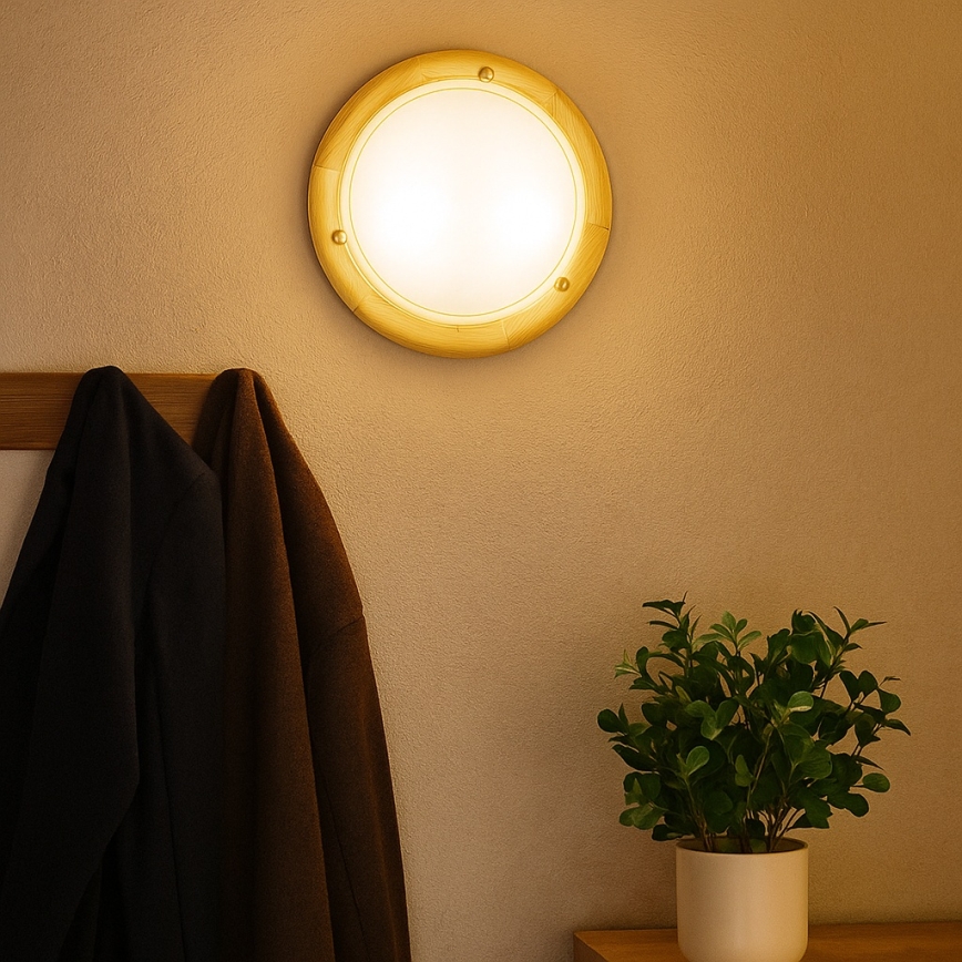 Brilagi - Plafonnier ORBIS 1xE27/60W/230V Ø 30 cm en pin