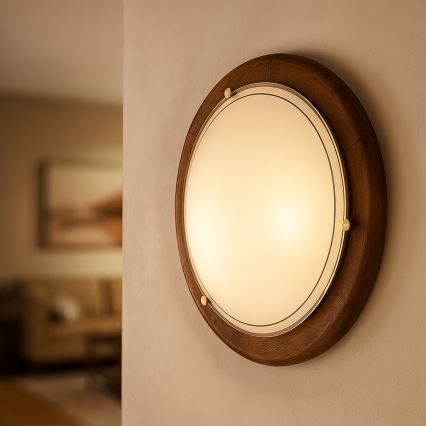 Brilagi - Plafonnier ORBIS 2xE27/60W/230V Ø 38 cm en pin