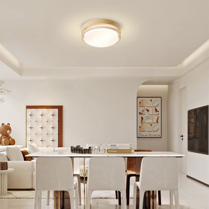 Brilagi - Plafonnier ORINO 2xE27/40W/230V diam. 27 cm décor bois/chêne
