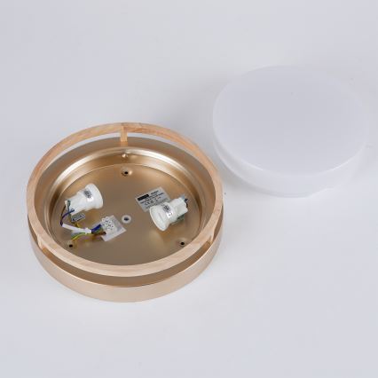 Brilagi - Plafonnier ORINO 2xE27/40W/230V Ø 27 cm doré/chêne