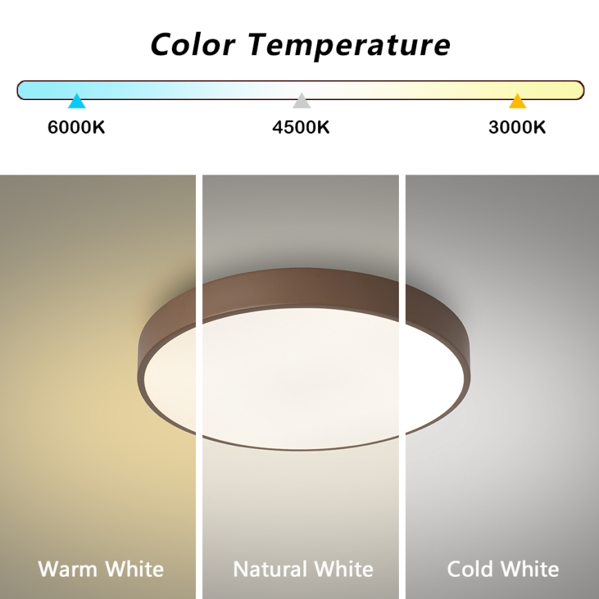 Brilagi - Plafonnier LED POOL LED/36W/230V 3000/4000/6000K Ø 30 cm marron