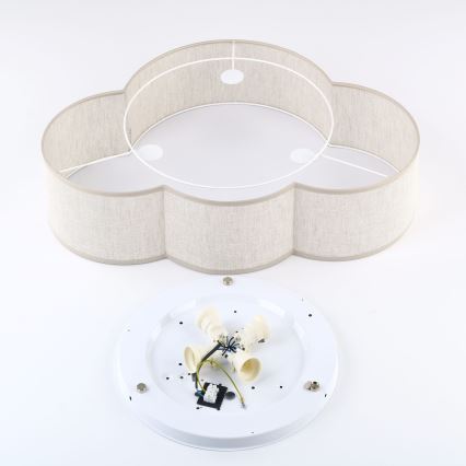 Brilagi - Plafonnier pour chambre d'enfant NIMBUS 4xE27/15W/230V 46x63 cm beige