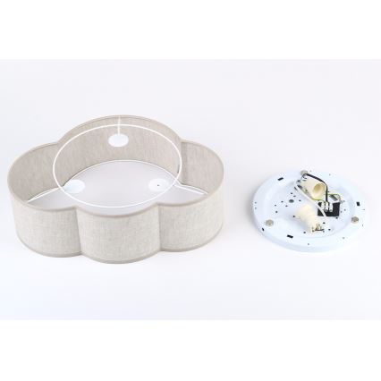 Brilagi - Plafonnier pour enfants NIMBUS MINI LINEN 2xE27/15W/230V 31x43 cm beige