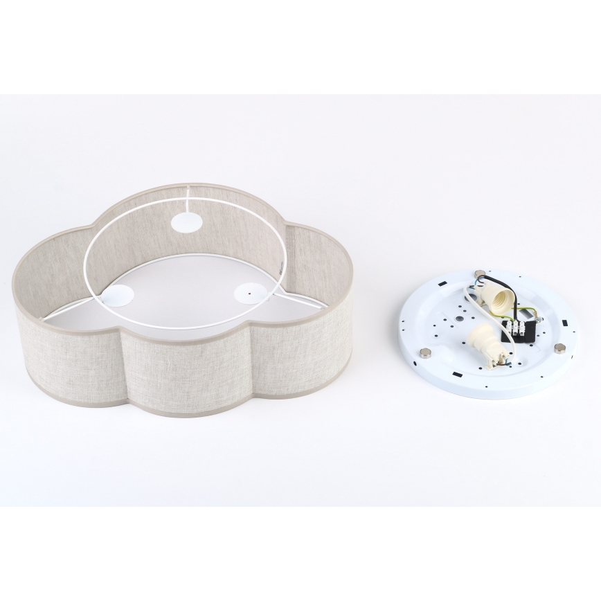 Brilagi - Plafonnier pour enfants NIMBUS MINI LINEN 2xE27/15W/230V 31x43 cm beige