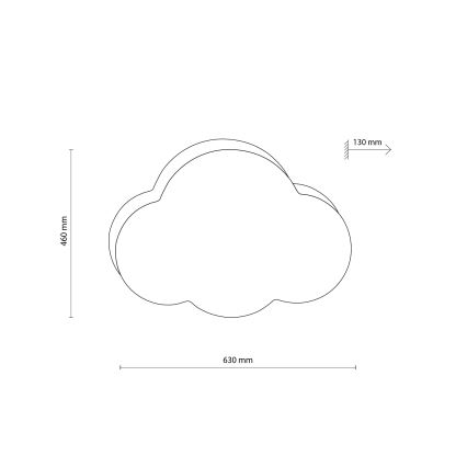 Brilagi - Plafonnier pour enfants NIMBUS 4xE27/15W/230V 46x63 cm blanc