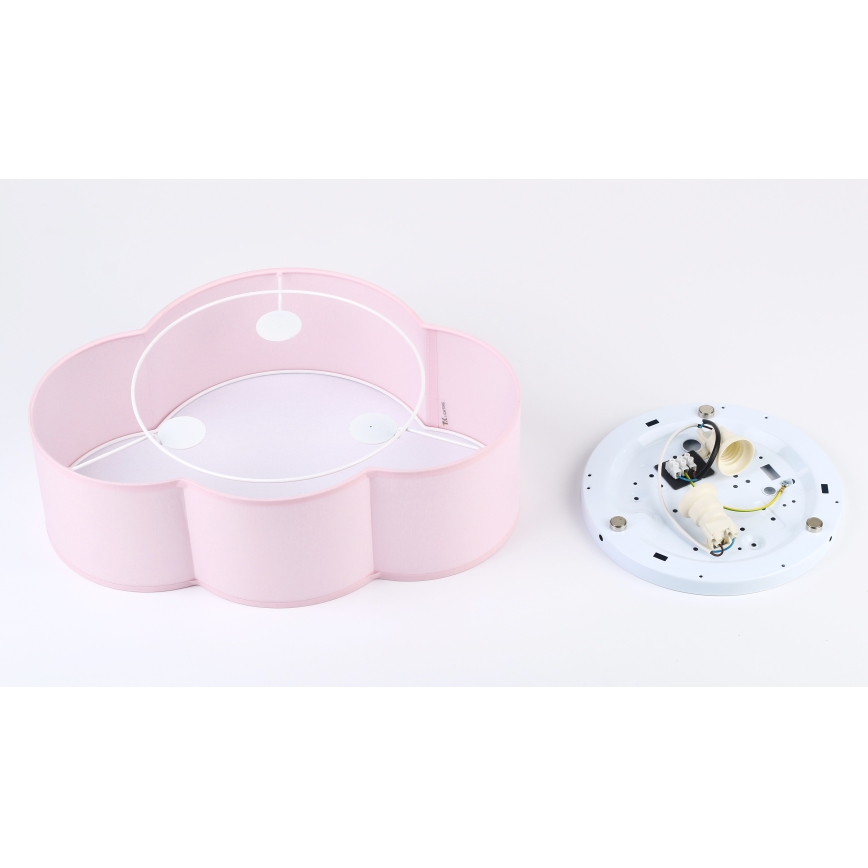 Brilagi - Plafonnier pour enfants NIMBUS MINI 2xE27/15W/230V 31x43 cm rose
