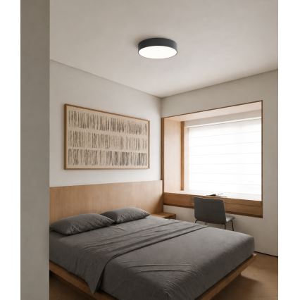 Brilagi - Plafonnier pour salle de bains CLARE avec détecteur de mouvement et capteur crépusculaire, 3xE27/24W/230V, Ø 40 cm, anthracite, IP54
