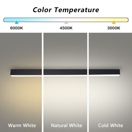 Brilagi - Plafonnier LED pour salle de bains SLEEKLINE LED/40W/230V 3000/4500/6000K noir IP44