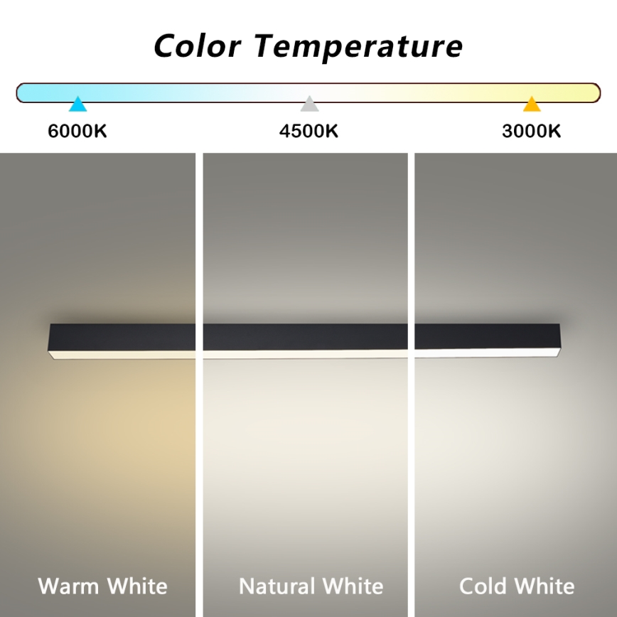 Brilagi - Plafonnier LED pour salle de bains SLEEKLINE LED/40W/230V 3000/4500/6000K noir IP44