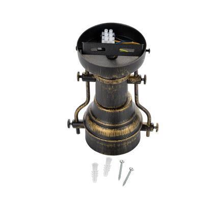 Brilagi - Plafonnier PYRONIC 1xE27/40W/230V Ø 32 cm bronze/patine