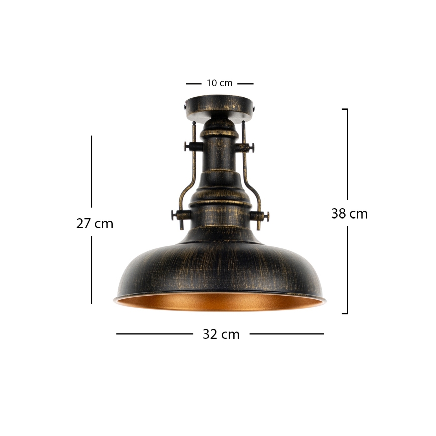Brilagi - Plafonnier PYRONIC 1xE27/40W/230V Ø 32 cm bronze/patine