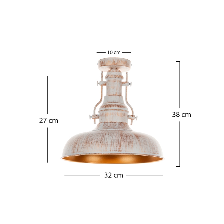 Brilagi - Plafonnier PYRONIC 1xE27/40W/230V Ø 32 cm crème/patine