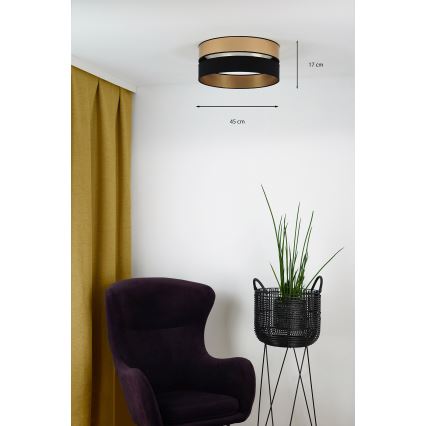 Brilagi - Plafonnier ROYAL LED/24W/230V d. 45 cm noir/doré