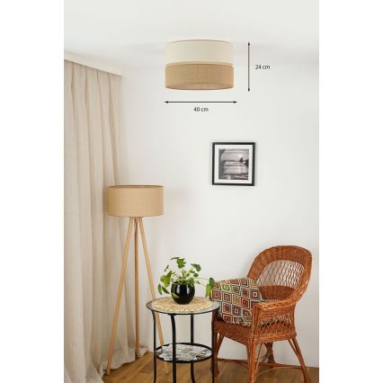 Brilagi - Plafonnier ROYAL YUTE 1xE27/15W/230V d. 40 cm beige/crème