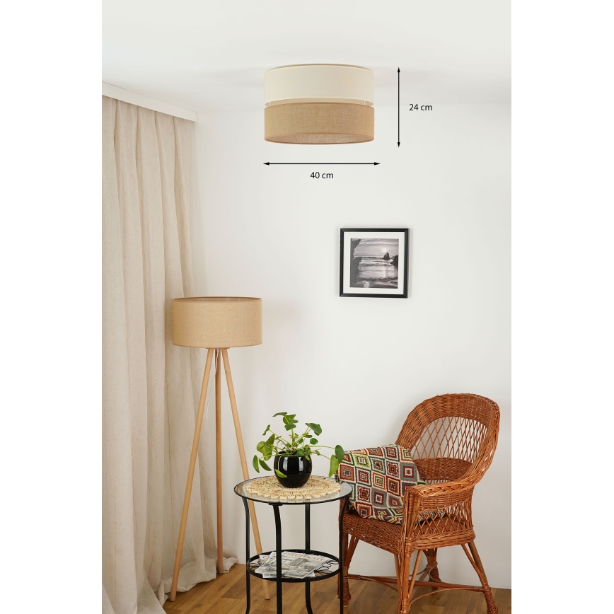Brilagi - Plafonnier ROYAL YUTE 1xE27/15W/230V d. 40 cm beige/crème