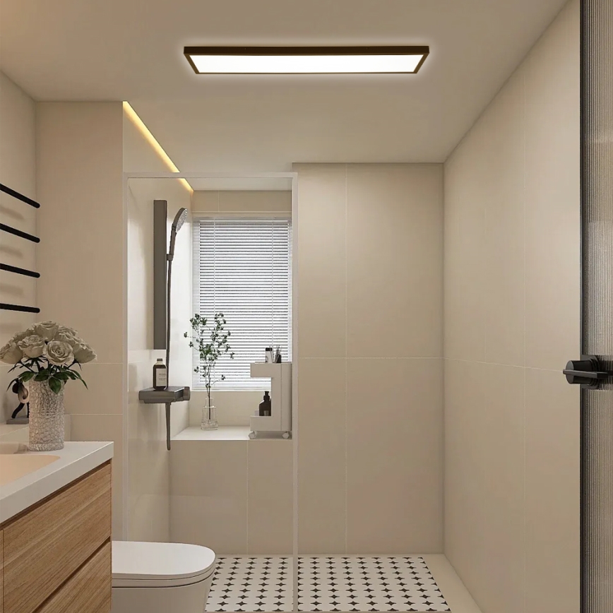 Brilagi - Plafonnier salle de bain FRAME LED/50W/230V 120x30 cm IP44 noir