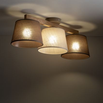Brilagi - Plafonnier semi-encastré LATTE SABIA 3xE27/60W/230V pin/mix