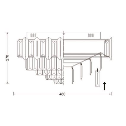 Brilagi - Plafonnier SPECTRA 5xE14/40W/230V Ø 48 cm chromé brillant