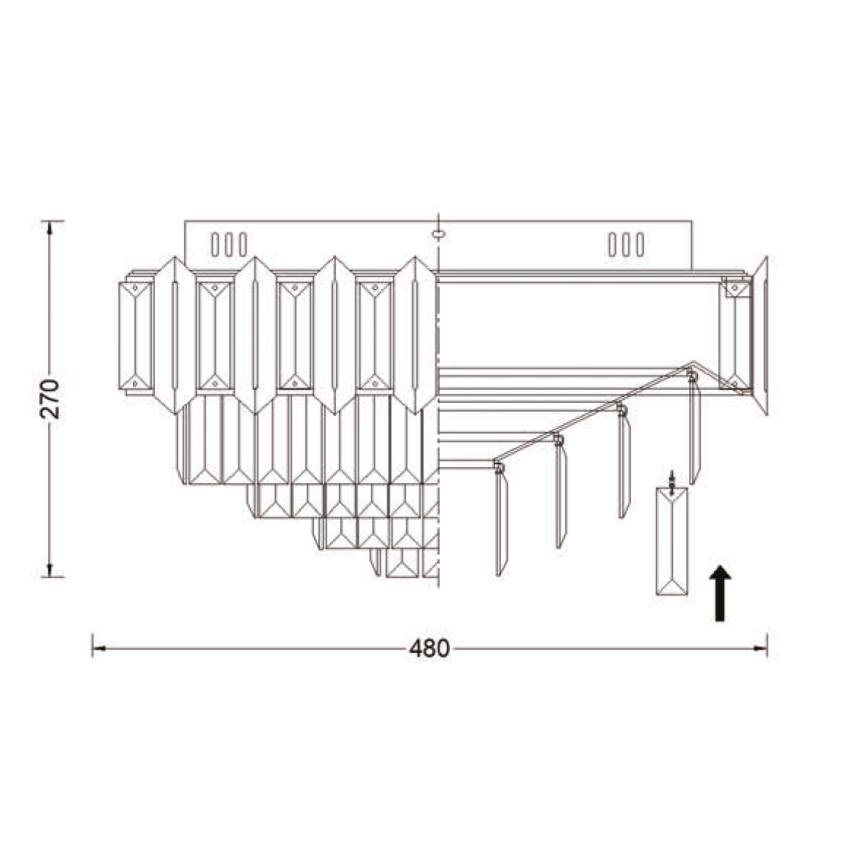 Brilagi - Plafonnier SPECTRA 5xE14/40W/230V Ø 48 cm chromé brillant