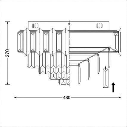 BRILAGI - Plafonnier SPECTRA 5xE14/40W/230V Ø 48 cm doré