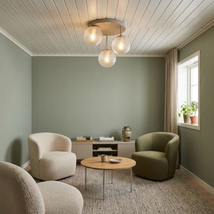 Brilagi - Plafonnier STELLA 3xE27/60W/230V beige/doré