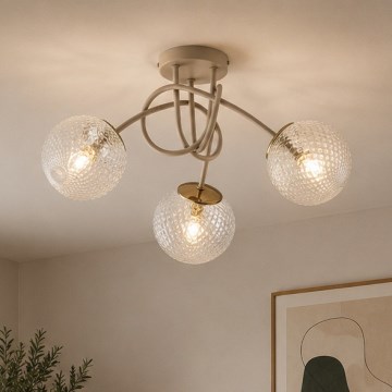 Brilagi - Plafonnier STELLA 3xE27/60W/230V beige/doré