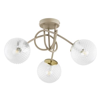 Brilagi - Plafonnier STELLA 3xE27/60W/230V beige/doré