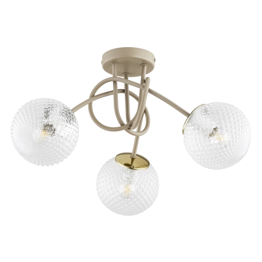 Brilagi - Plafonnier STELLA 3xE27/60W/230V beige/doré