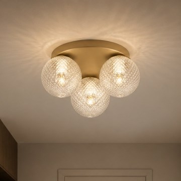 Brilagi - Plafonnier STELLA 3xE27/60W/230V Ø 35 cm beige/doré