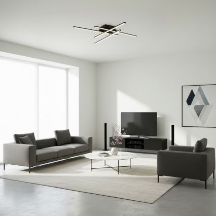 Brilagi - Plafonnier LED STRIPES LED/37W/230V 68x68 cm noir