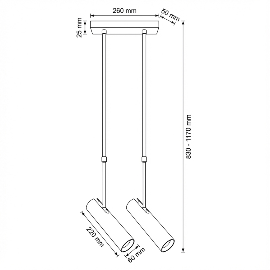Brilagi - Plafonnier sur tige SELE 2xGU10/30W/230V beige