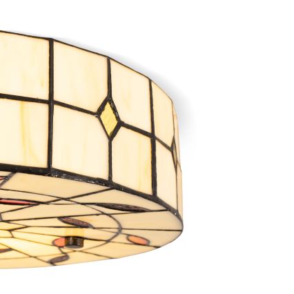 Brilagi - Plafonnier Tiffany en vitrail FOLIA 3xE27/60W/230V Ø 40 cm