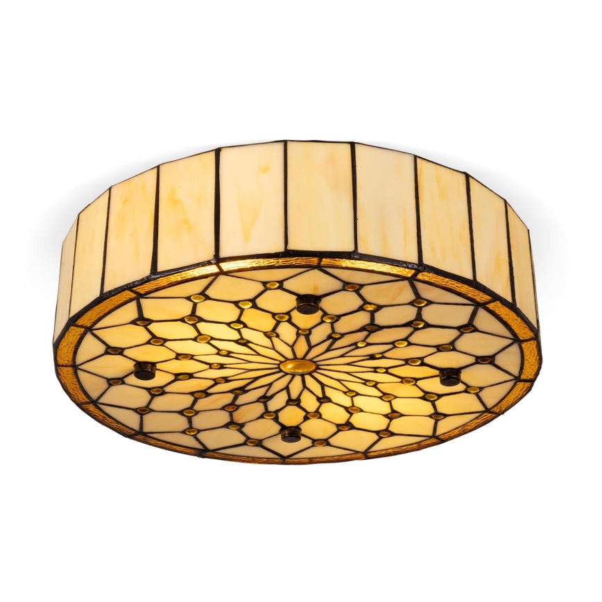 BRILAGI - Plafonnier Tiffany en vitrail IVORY 2xE27/60W/230V Ø 40 cm